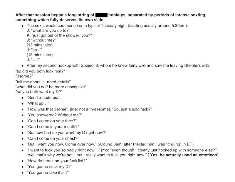 Illustration for article titled The Full Duke University "Fuck List" Thesis From A Former Female Student (UPDATE)